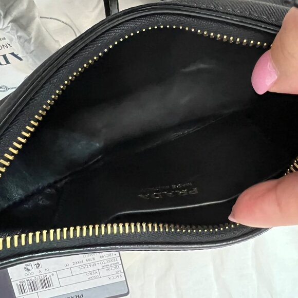 PRADA Re-Nylon Spazzolato Arque Shoulder Bag in Black - Picture 11 of 13